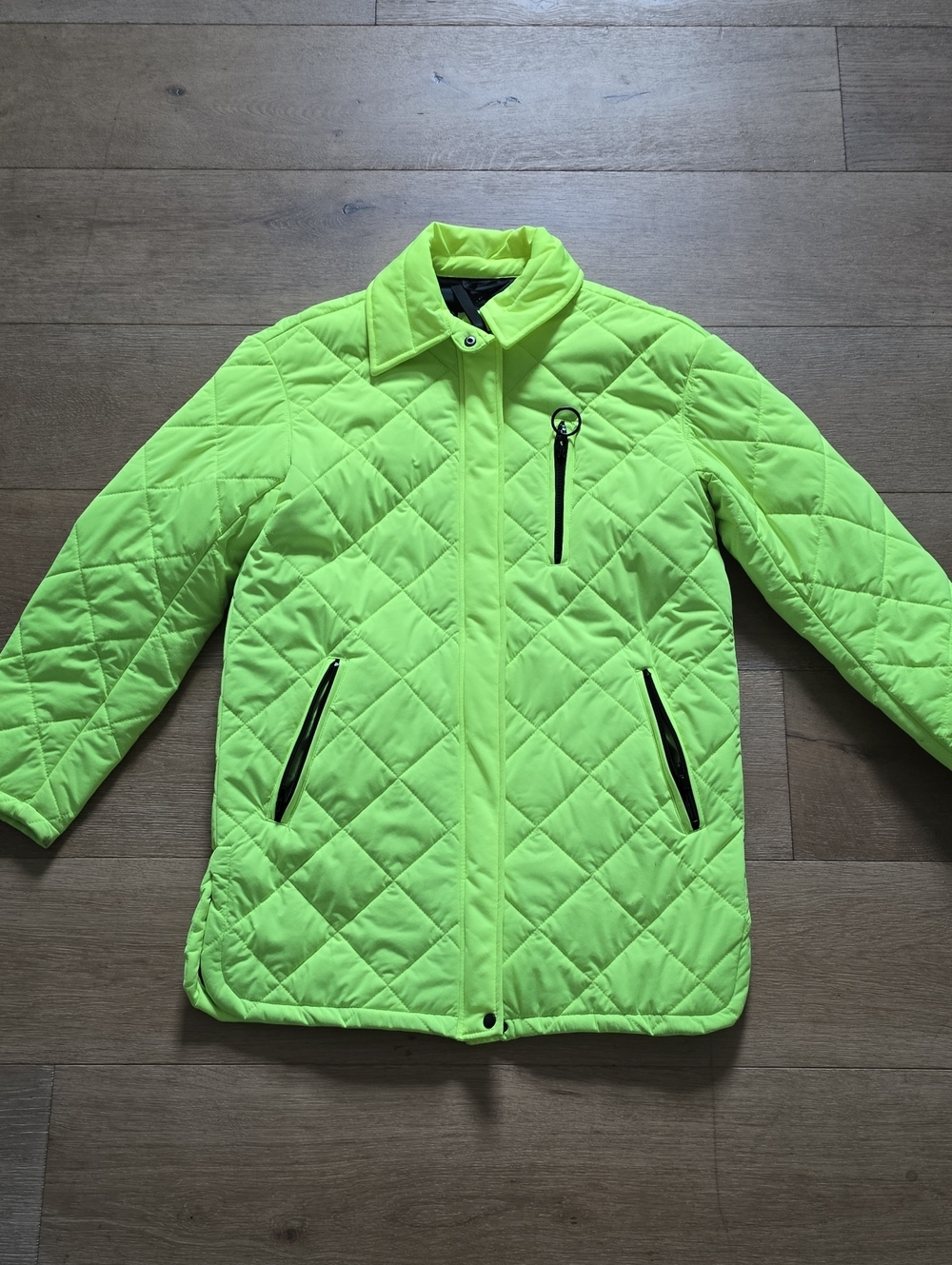 Avec Les Filles Neon Yellow Quilted 3/4 Length Jacket S